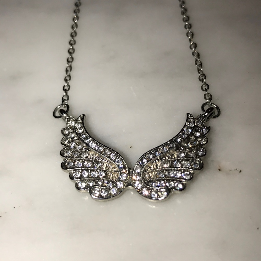 Crystal Angel Wings Layering Necklace